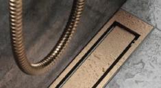 Unidrain Highline ramme - Børstet kobber - 700/10 mm