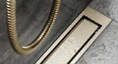 Unidrain Highline ramme - B�rstet messing - 900/10 mm