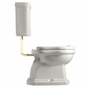 Lavabo Retro Low toilet med messing r�r og P-l�s - Blank hvid