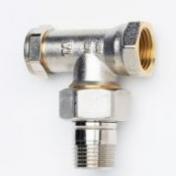 TA radiatorforskruning med flowbegrænser, ½', vinkelløbende