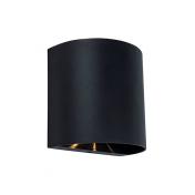 Lutec Architectural Gemini Beams afrundet udend�rslampe til v�g - Mat sort