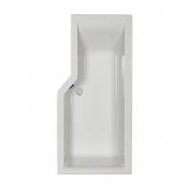 Strømberg Urban Edge badekar t/brus - 157,5 x 70/84,5 - Højre - 1 ryglæn