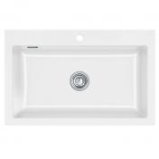 Lavabo Mera 80 porcelænskøkkenvask - Krom afløb