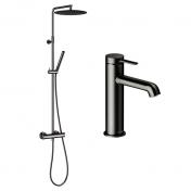 Damixa Iris komplet pakke til badev�relse - B�rstet grafitgr�