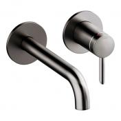 Damixa Iris h�ndvaskarmatur til indbygning m/Koldstart - 180 mm - B�rstet grafitgr�