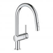 Grohe NEW Minta k�kkenarmatur m/udtr�k og Dual spray - Krom