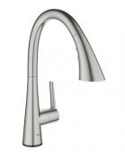 Grohe Zedra Touch k&oslash;kkenarmatur m/udtr&aelig;ksbruser - Supersteel