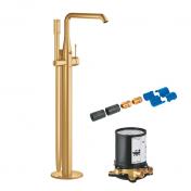 Grohe Essence komplet fritst�ende badekararmatur - B�rstet Cool Sunrise