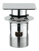 Grohe push-open bundventil til vaske med overl�b - Firkantet - Krom