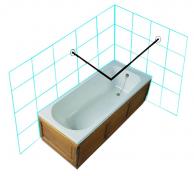 Van Der P Forh�ngstang 100x100cm m/2 v�gflanger - Rustfri st�l