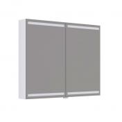 Dansani Level spejlskab 100 m/lys, lysstyring og tr�bakker - Hvid mat