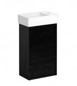 Gustavsberg Artic Small 33 m�bels�t - vask til venstre - Sort ask/hvid