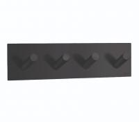 Beslagsboden firkantet selvkl�bende knager�kke - Mat sort