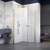 Str�mberg Noma 120 bruseniche - 90x90 cm - Klar glas/b�rstet messing