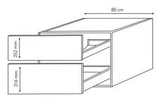 Cass&oslash;e Soft 80 underskab - Mat gr&aring;