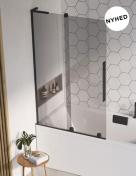 Str�mberg Faro 72 badekarv�g m/skyded�r - Klar glas/mat sort