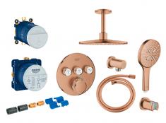 Grohe SmartControl komplet brusesystem med SmartActive brus til indbygning/loft - Børstet Warm Sunset