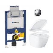 Grohe Euro kompakt Rimless toiletpakke inkl. s�de m/soft-close, lav cisterne og krom betjening