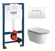GSI Pura kompakt RIMless toiletpakke inkl. s�de m/soft-close, mellem cisterne og hvid betjening