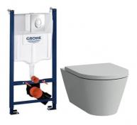 Laufen Kartell Rimless toiletpakke inkl. s�de m/soft-close, cisterne og krom betjening