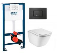 Laufen Roca Gap RIMless toiletpakke inkl. s�de m/soft-close, mellem cisterne og mat sort betjening