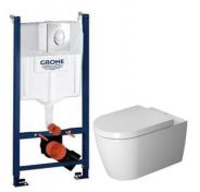 Duravit Me by Starck Rimless m/wondergliss toiletpakke inkl. cisterne, krom betjeningsplade og s�de m/ soft-close
