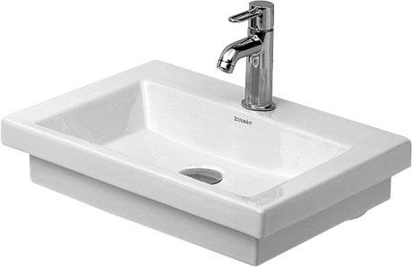 Outlet - Duravit 2nd Floor h&aring;ndvask UDEN hanehul - 500mm - slebet underkant