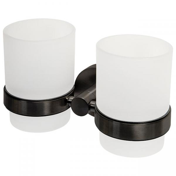 Kosmos dobbelt tandkrus t/v&aelig;g - B&oslash;rstet gunmetal