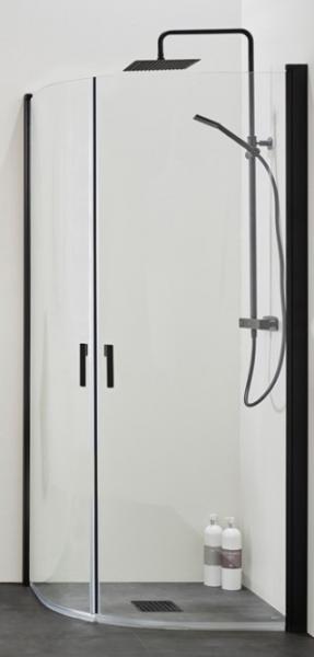 Hafa Igloo Pro bruseafskærmning - 80x80 cm - Klar glas/mat sort Hafa Igloo Pro bruseafskærmning - 80x80 cm - Klar glas/mat sort