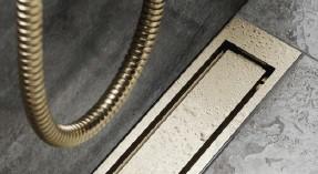 Unidrain Highline ramme - Børstet messing - 300/10 mm Unidrain Highline ramme - Børstet messing - 300/10 mm