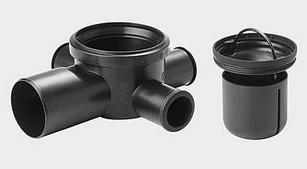 Unidrain Kvadrat Udl&oslash;bshus m/sideindl&oslash;b Vandret &Oslash; 75mm