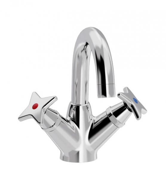 Toni h&aring;ndvaskbatteri med Krydsgreb - Krom