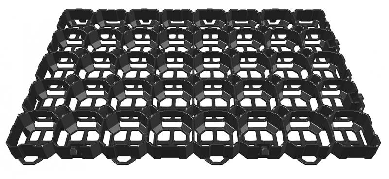 Votec gr&aelig;sarmeringsflise 570x380x40mm. PP/PE. - Sort