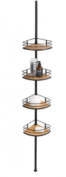 Wenko Dolcedo teleskopisk hj&oslash;rnehylde til bad - Mat sort - Skruefri