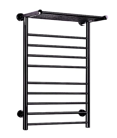 TVS Eldo H håndklædetørrer m/hylde - Sort TVS Eldo H håndklædetørrer m/hylde - Sort