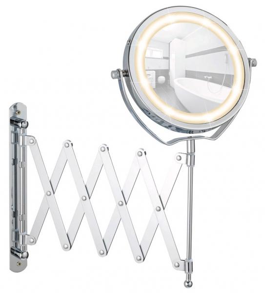 Wenko Brolo kosmetikspejl til v&aelig;g - Vendbar m/LED og 3x forst&oslash;rrelse