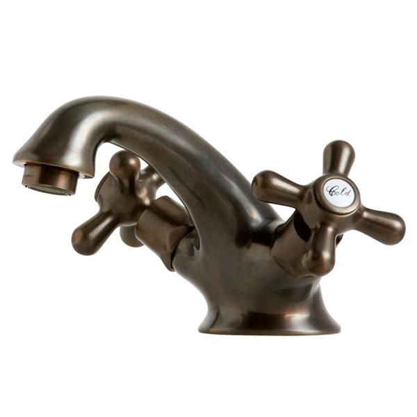 Lavabo Retro 2-grebs h&aring;ndvaskarmatur - Bruneret messing