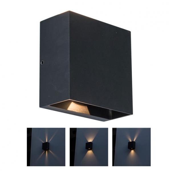 Lutec Architectural Gemini Beams udend&oslash;rslampe til v&aelig;g - Mat sort