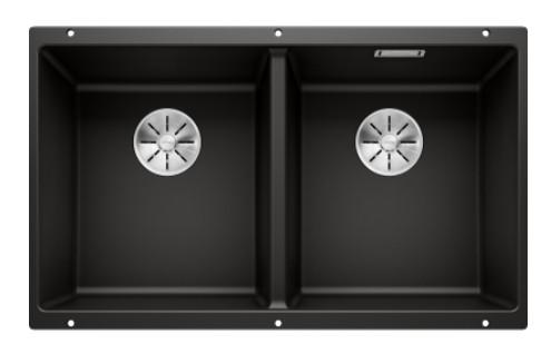 Blanco Subline 350/350-U dobbelt k&oslash;kkenvask - Sort