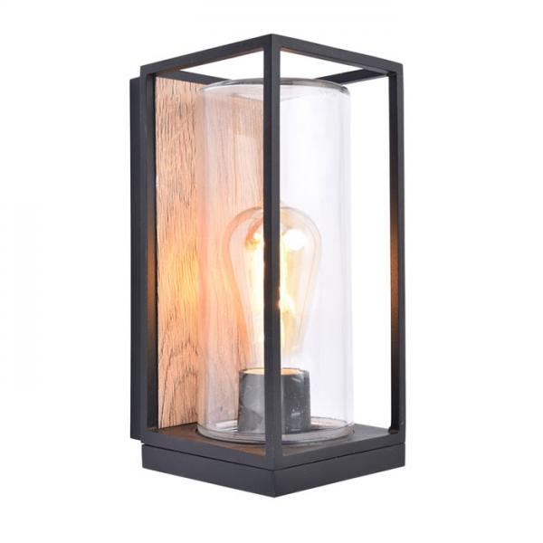 Lutec Tradition Flair udend&oslash;rslampe til v&aelig;g - Tr&aelig;look/Sort