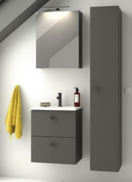 Dansani Mido mini møbelsæt 50 m/Amber vask - Grå mat Dansani Mido mini møbelsæt 50 m/Amber vask - Grå mat