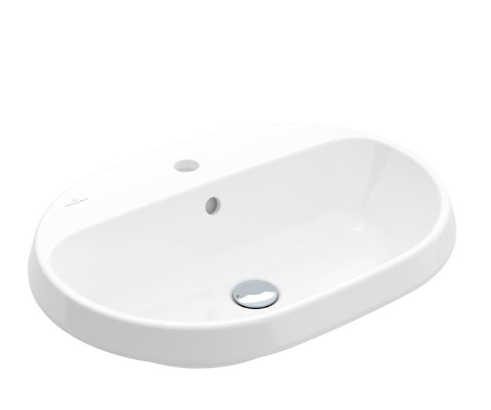 V&B Architectura 60 h&aring;ndvask t/nedf&aelig;ldning - 1/3 hanehuller