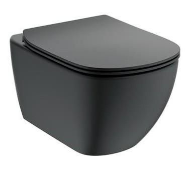 Ideal Standard Tesi v&aelig;gh&aelig;ngt toilet m/softclose s&aelig;de - Mat sort