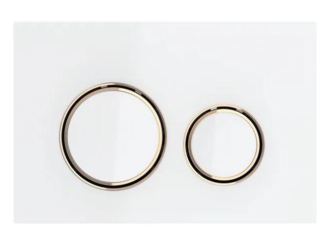 Geberit Sigma 50 Round betjeningsplade - Hvid/R&oslash;dguld