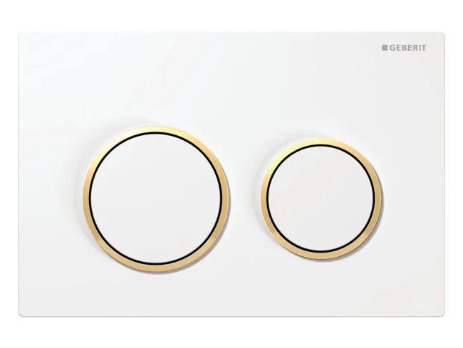 Geberit Omega 20 Round betjeningsplade - Hvid/guld