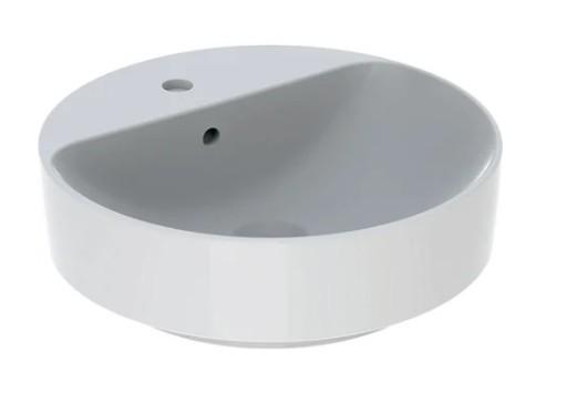 Geberit VariForm &Oslash;45 fritst&aring;ende bowlevask m/bagkant - 1 hanehul - Med overl&oslash;b