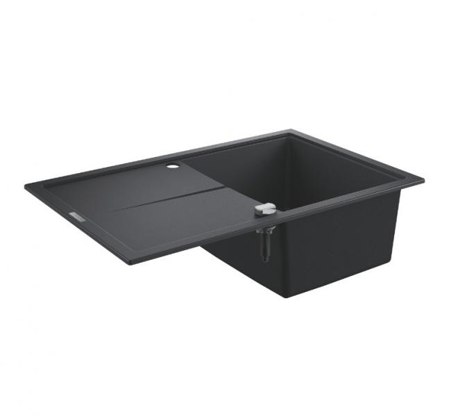 Grohe K400 k&oslash;kkenvask m/afl&oslash;bsbakke - Sort granit