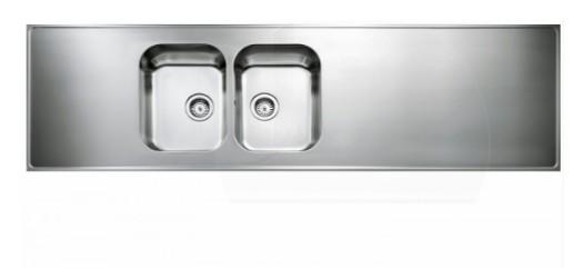 Intra AH20-KV st&aring;lbordplade k&oslash;kkenvask - Vendbar - Dobbelt - 200 cm