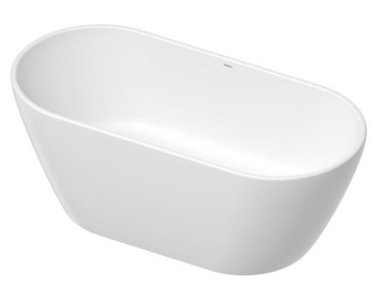 Duravit D-Neo fritst&aring;ende badekar 1600 x 750 mm - Mat hvid