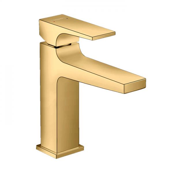 hansgrohe Metropol 110 h&aring;ndvaskarmatur m/push-open bundventil - Poleret guldoptik